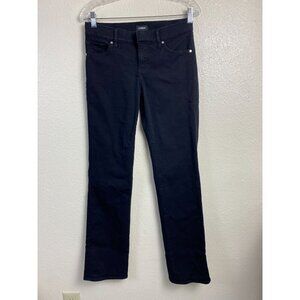 Express Black Editor Boot Low Rise Black Jean Women 2 Stretch Western Cowboy Y2K
